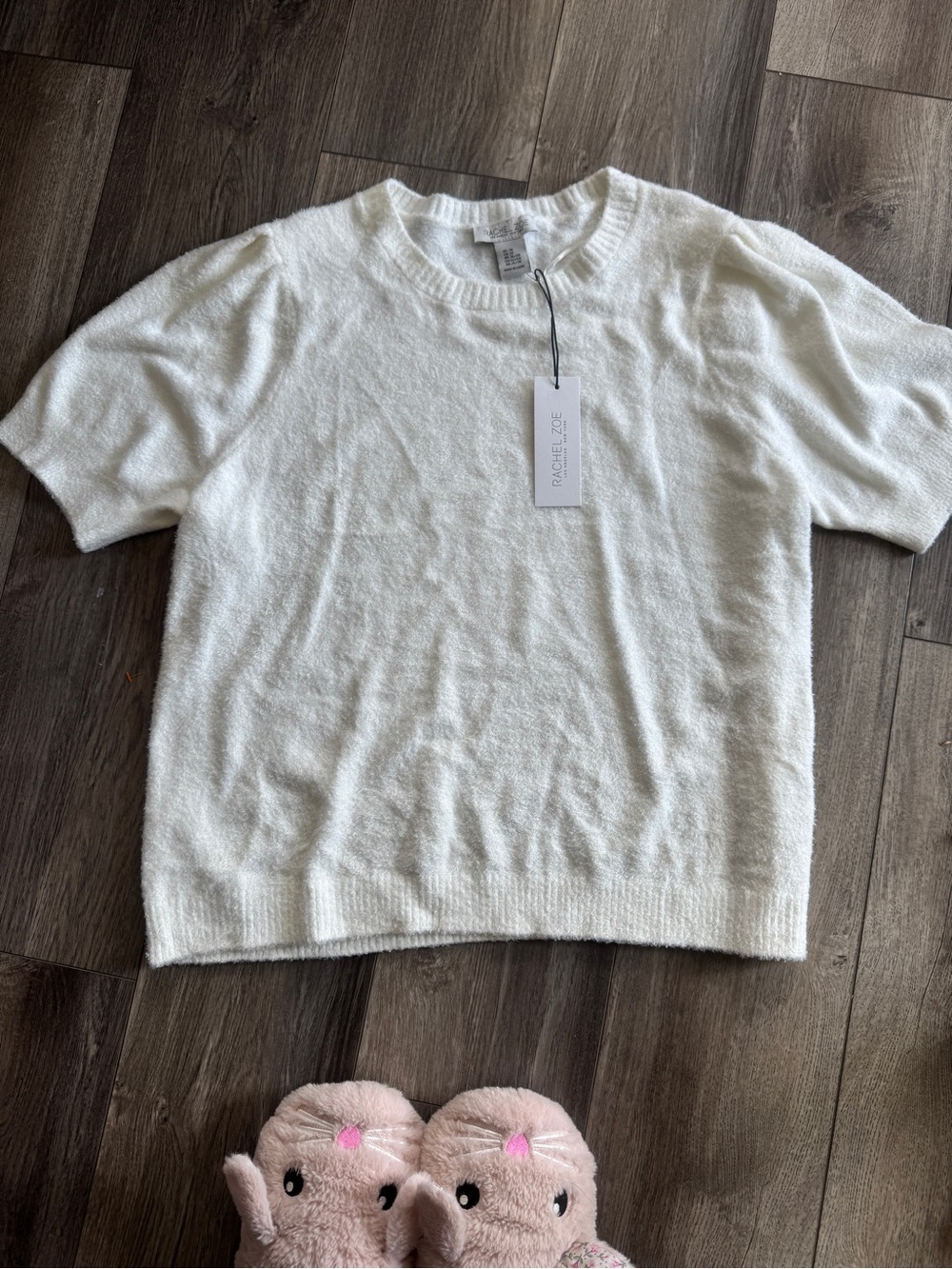 NWT White Summer Short Sleeve Sweater - Bunny Soft 3X - Picture 6 of 10